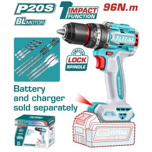 TOTAL ΕΠΑΓΓ. ΔΡΑΠ/ΒΙΔΟ ΚΡΟΥΣΤΙΚΟ ΜΠΑΤ. Li-ION 20V/96Nm BL MOTOR ΧΩΡΙΣ ΜΠΑΤ & ΦΟΡΤΙΣΤΗ